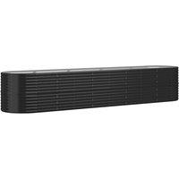 vidaXL Garden Raised Bed Powder-coated Steel 368x80x68 cm Anthracite, Grey