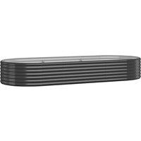 vidaXL Garden Raised Bed Powder-coated Steel 249x100x36 cm Anthracite, Grey