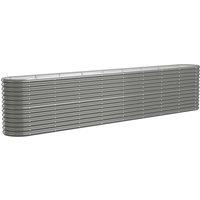 vidaXL Garden Raised Bed Powder-coated Steel 332x40x68 cm Grey, Grey