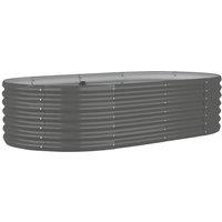 vidaXL Garden Raised Bed Powder-coated Steel 152x80x36 cm Grey, Grey