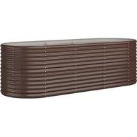 vidaXL Garden Raised Bed Powder-coated Steel 224x80x68 cm Brown, Brown