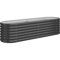 vidaXL Garden Raised Bed Powder-coated Steel 152x40x36 cm Anthracite, Grey
