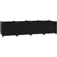 vidaXL Raised Bed 160x40x38 cm Polypropylene, Black