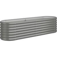 vidaXL Garden Raised Bed Powder-coated Steel 152x40x36 cm Grey, Grey