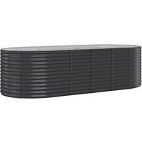 vidaXL Garden Raised Bed Powder-coated Steel 249x100x68 cm Anthracite, Grey