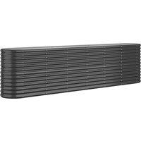 vidaXL Garden Raised Bed Powder-coated Steel 260x40x68 cm Anthracite, Grey