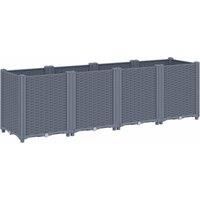 vidaXL Garden Planter Grey 160x40x53 cm PP, Grey