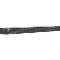 vidaXL Garden Raised Bed Powder-coated Steel 512x80x36 cm Anthracite, Grey