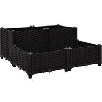 vidaXL Raised Bed 80x80x38 cm Polypropylene, Black