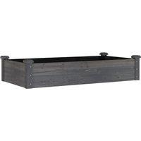 vidaXL Garden Raised Bed w/ Liner Grey 120x60x25 cm Solid Wood Fir, Grey