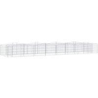 vidaXL Arched Gabion Raised Bed 600x100x50 cm Galvanised Iron, Silver