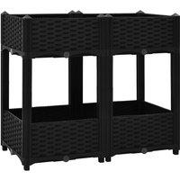 vidaXL Raised Bed 80x40x71cm Polypropylene, Black