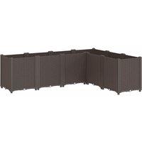 vidaXL Garden Planter Brown 160x120x53 cm PP, Brown