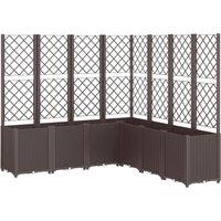 vidaXL Garden Planter w/ Trellis Brown 160x160x140 cm PP, Brown