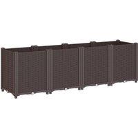 vidaXL Garden Planter Brown 160x40x53 cm PP, Brown