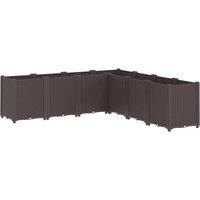 vidaXL Garden Planter Brown 160x160x53 cm PP, Brown