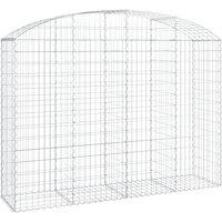 vidaXL Arched Gabion Basket 200x50x140/160 cm Galvanised Iron, Silver