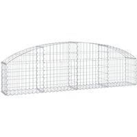 vidaXL Arched Gabion Basket 200x30x40/60 cm Galvanised Iron, Silver