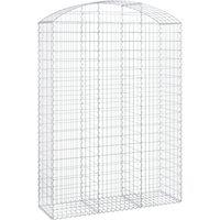 vidaXL Arched Gabion Basket 150x50x200/220 cm Galvanised Iron, Silver