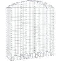 vidaXL Arched Gabion Basket 150x50x160/180 cm Galvanised Iron, Silver
