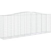 vidaXL Arched Gabion Basket 400x50x140/160 cm Galvanised Iron, Silver