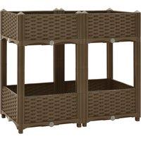 vidaXL Raised Bed 80x40x71 cm Polypropylene, Brown