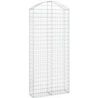 vidaXL Arched Gabion Basket 100x30x220/240 cm Galvanised Iron, Silver