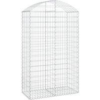 vidaXL Arched Gabion Basket 100x50x160/180 cm Galvanised Iron, Silver