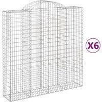 vidaXL Arched Gabion Baskets 6 pcs 200x50x200/220 cm Galvanised Iron, Silver