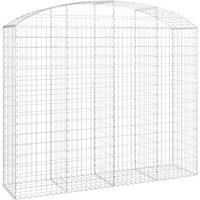 vidaXL Arched Gabion Basket 200x50x160/180 cm Galvanised Iron, Silver