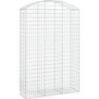 vidaXL Arched Gabion Basket 150x50x220/240 cm Galvanised Iron, Silver