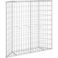 vidaXL Trapezium Gabion Raised Bed Galvanised Steel 100x20x100 cm, Silver