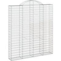 vidaXL Arched Gabion Basket 200x30x220/240 cm Galvanised Iron, Silver