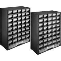 Tectake 2X Storage Bin Units 41 Drawers, Black
