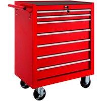 Tectake Tool Chest w/ 7 Drawers Red, Red