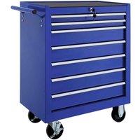 Tectake Tool Chest w/ 7 Drawers Blue, Blue
