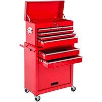 Tectake Tool Chest w/ 8 Drawers Red, Red