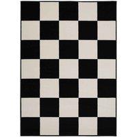 Maestro Chequers Black 120 X 160cm Rug, Black