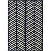 Homemaker Mestro Herringbone Navy 160X230Cm Rug, Blue