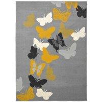 Homemaker Mestro Butterfly Grey Ochre 120X170Cm Rug, Grey