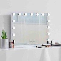 Livingandhome Tabletop Hollywood Vanity Mirror - White, White