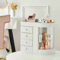 Livingandhome Acrylic Makeup Cosmetic Organizer - White, White
