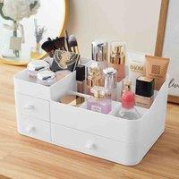 Livingandhome Makeup Organizer Storage With Drawers - White, White