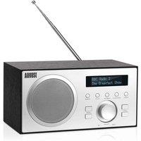 August Dab Fm Dual Alarm Clock Radio With Bluetooth Speaker Aux Usb Input Lcd Screen Mb420 black , Black