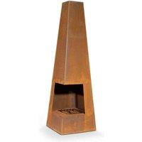 Dellonda Corner Access Pyramid Chiminea W45cm x H150cm - Corten Steel - DG106, Brown