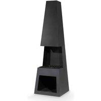 Dellonda Through Access Pyramid Chiminea W45 x H150cm - Black Steel - DG107, Black