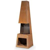 Dellonda Through Access Pyramid Chiminea W45 x H150cm - Corten Steel - DG108, Brown