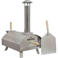 Dellonda Portable Wood-Fired 14" Pizza Oven and Smoking Oven, Stainless Steel - DG11, Silver
