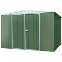 Dellonda Galvanised Steel Garden/Outdoor Shed, 10FT x 10FT, Apex Roof - Green