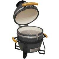 Dellonda Deluxe Kamado Style BBQ Grill, Oven, Smoker, Ceramic 16"(40cm) - DG158, Grey